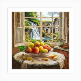 Waterfall By The Window Art Print