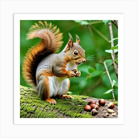 Squirrel Eating Nuts 2 Art Print