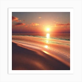 Sunset On The Beach 402 Art Print