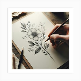 Floral Sketch Art Print