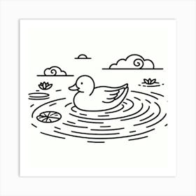 Line Art duck 1 Art Print