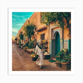 Morocco Street Market Art Print