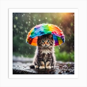 Rainbow Kitten Art Print