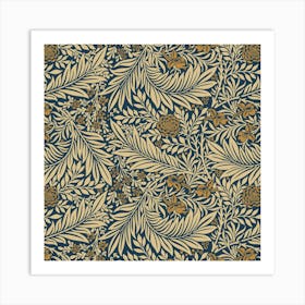 Brown Vintage Background Vintage Floral Pattern Art Print