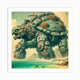 A High Tech, Sci Fi Depiction Of A Massive, Heavil 1 Art Print