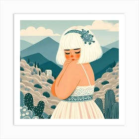 Cactus Girl Art Print