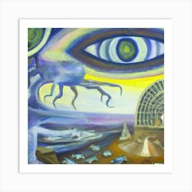 Abstract Oil Painting- The great Eye Art Print