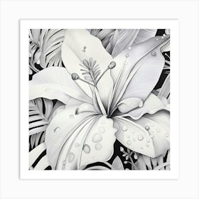 Lily Of The Valley Monochromatic Art Print