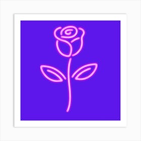 Neon Rose Art Print