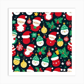 Christmas Seamless Pattern 1 Art Print