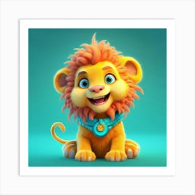 Cartoon Lion Art Print