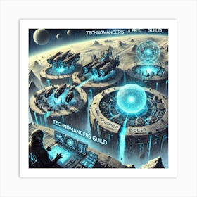 A Futuristic Sci Fi Scene Showcasing The Autonomou Art Print