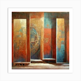 Abstract color panels in the room Art Print
