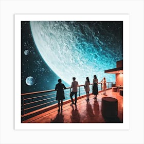 People Looking At A Planet 2 Art Print