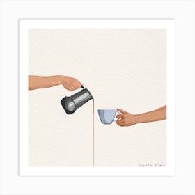 Spilled Coffee Square Art Print