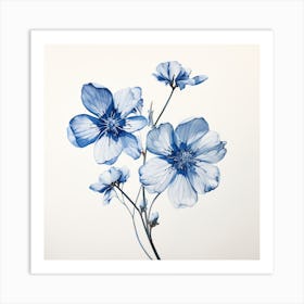 Blue Flowers 1 Art Print