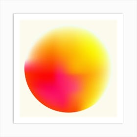 Abstarct Sphere Yellow And Orange Art Print