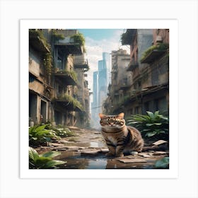 Cat In The City Art Print