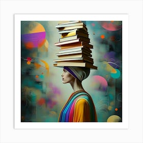 Grace and Knowledge in Surreal Artistry Art Print