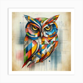 Colorful Owl Art Print