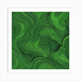 Abstract Green Wavy Texture Art Print