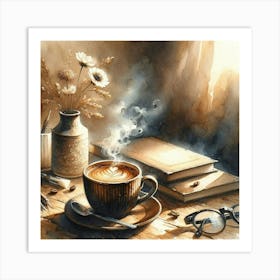 Coffee And Books 3 Art Print