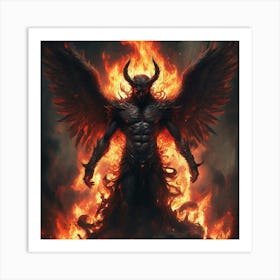 Demon In Flames 4 Art Print