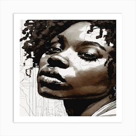 Black Woman With Afro Hair Art Print