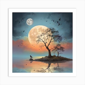 Full Moon In The Sky Art Print