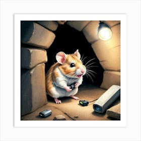 Hamster In Cave 2 Art Print