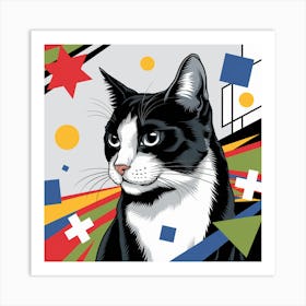 Cat With Stars Art Print