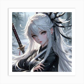 Anime Girl With Sword 2 Art Print