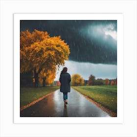 Rainy Autumn Day Art Print