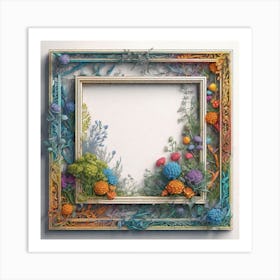 Frame Of Flowers Art Print