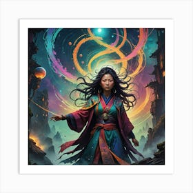 Asian Woman In Space Art Print