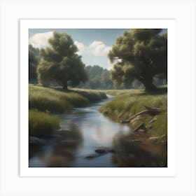 Stream In A Forest 5 Art Print