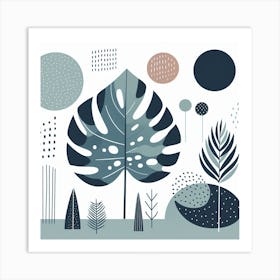 Scandinavian style, Monstera deliciosa 1 Art Print