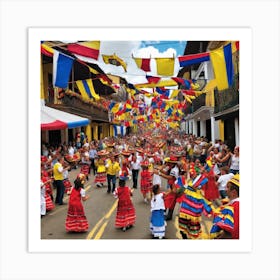 Venezuelan Street Parade Art Print