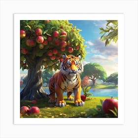 Tiger In The Apple Tree Art Print