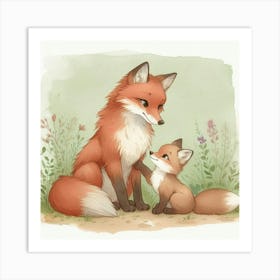 Foxes Art Print