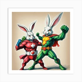 Super Hero Bunnies Art Print