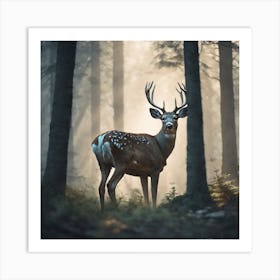 Deer In The Forest 186 Art Print