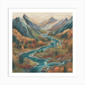 River In The Mountains 1 Art Print