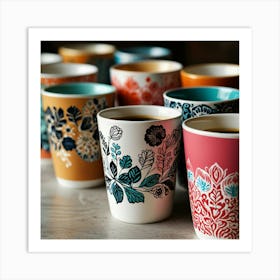 Leonardo Lightning Pretty Coffee Cups 2 Art 3 Art Print