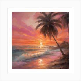Sunset At The Beach 36 Art Print