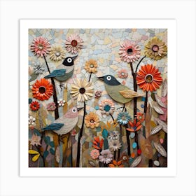 Birds love flowers X9 Normal Eff D8800 Art Print