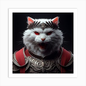 Cat In Armor 4 Art Print