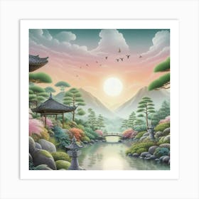 Japanese Garden Art Print