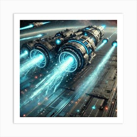 Cascade Sovereignty Scifi Poseidon Dreadnought Missiles Art Print