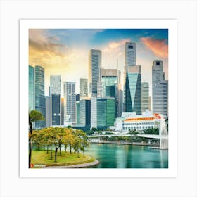 Singapore Cityscape Art Print